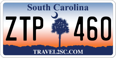 SC license plate ZTP460