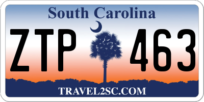 SC license plate ZTP463