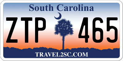 SC license plate ZTP465