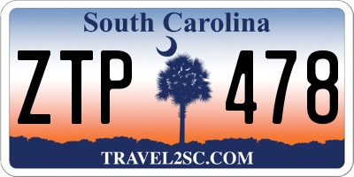 SC license plate ZTP478