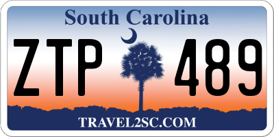 SC license plate ZTP489