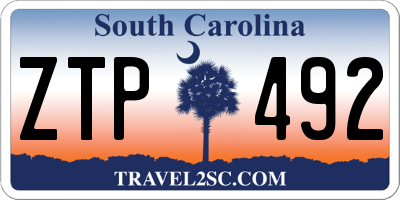 SC license plate ZTP492