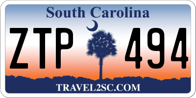SC license plate ZTP494