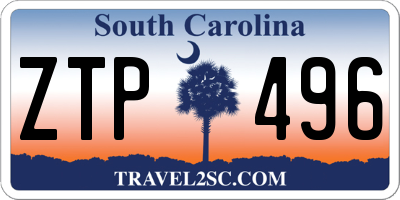 SC license plate ZTP496