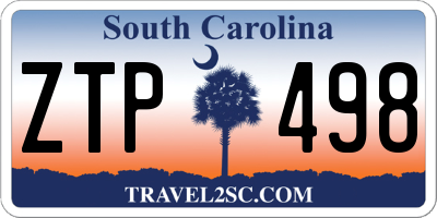 SC license plate ZTP498