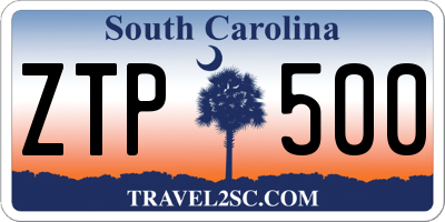 SC license plate ZTP500