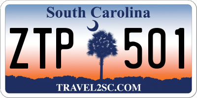 SC license plate ZTP501