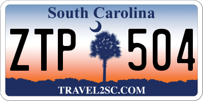 SC license plate ZTP504