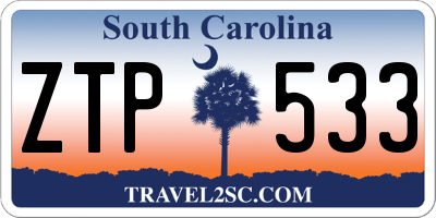 SC license plate ZTP533