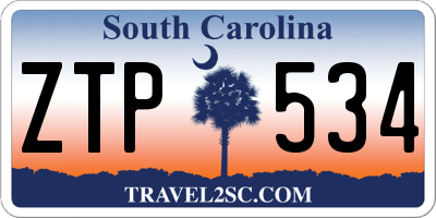 SC license plate ZTP534