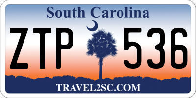 SC license plate ZTP536