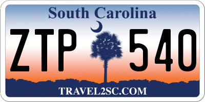 SC license plate ZTP540