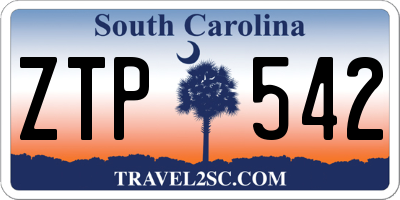 SC license plate ZTP542