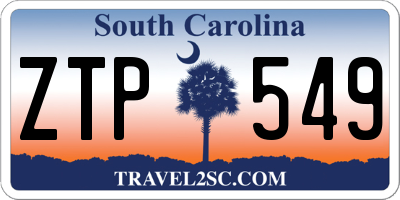 SC license plate ZTP549