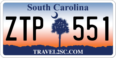 SC license plate ZTP551
