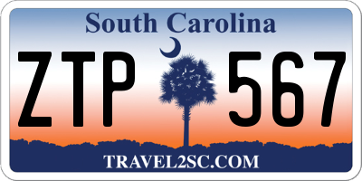 SC license plate ZTP567