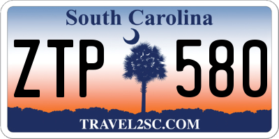 SC license plate ZTP580