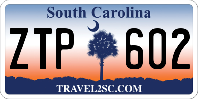 SC license plate ZTP602