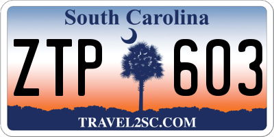 SC license plate ZTP603