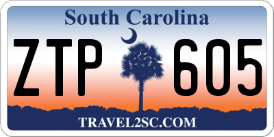 SC license plate ZTP605