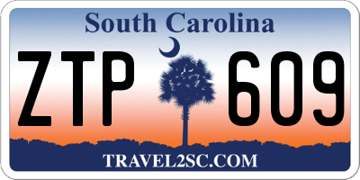 SC license plate ZTP609