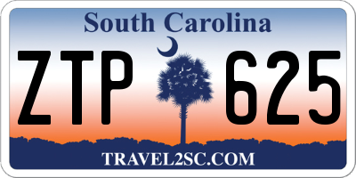 SC license plate ZTP625