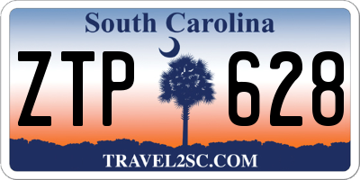 SC license plate ZTP628