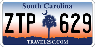 SC license plate ZTP629