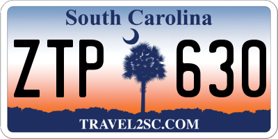 SC license plate ZTP630