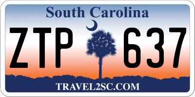 SC license plate ZTP637