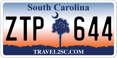 SC license plate ZTP644