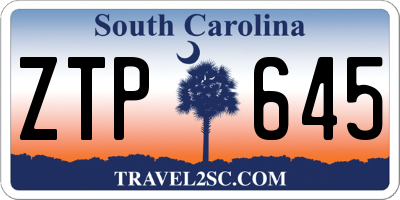 SC license plate ZTP645