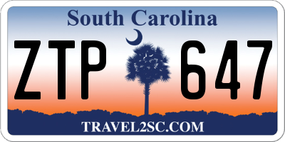SC license plate ZTP647