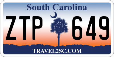 SC license plate ZTP649