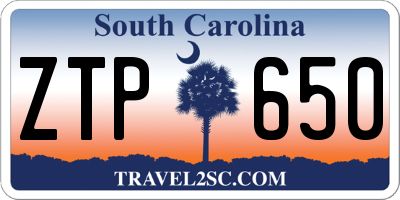 SC license plate ZTP650