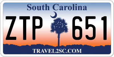 SC license plate ZTP651