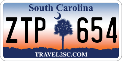 SC license plate ZTP654