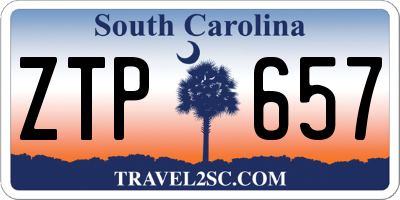 SC license plate ZTP657