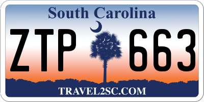 SC license plate ZTP663