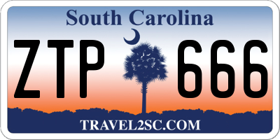 SC license plate ZTP666