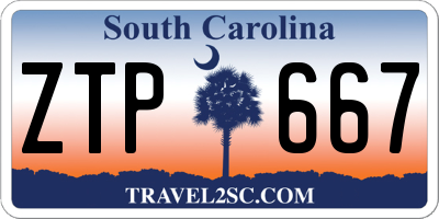 SC license plate ZTP667
