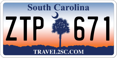 SC license plate ZTP671
