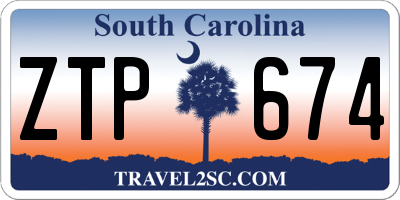 SC license plate ZTP674