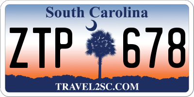 SC license plate ZTP678