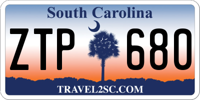 SC license plate ZTP680