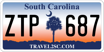 SC license plate ZTP687