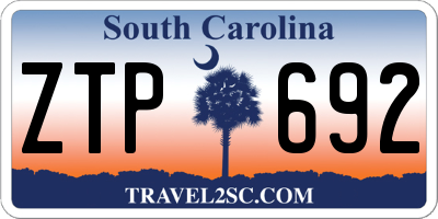 SC license plate ZTP692