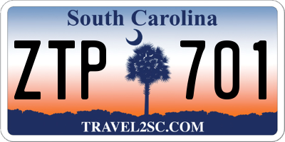 SC license plate ZTP701