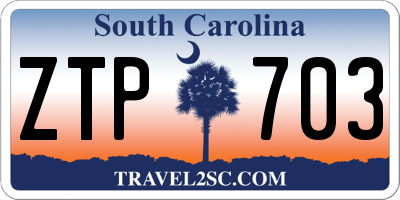 SC license plate ZTP703