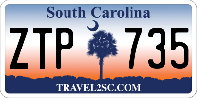 SC license plate ZTP735